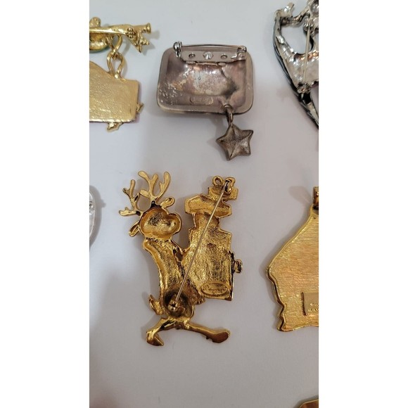 Lot of Christmas 8 pc.VTG AJC Danecraft AJMC NR broosh Wallaci Silversmiths pe - Picture 10 of 12